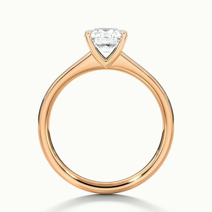 April 1.5 Carat Round Solitaire Moissanite Diamond Ring in 10k Rose Gold