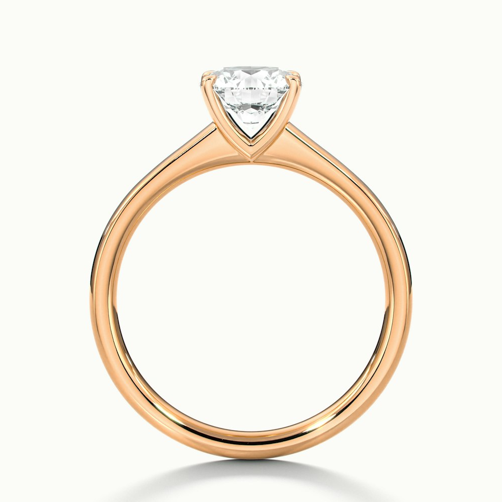 April 3.5 Carat Round Solitaire Moissanite Diamond Ring in 10k Rose Gold