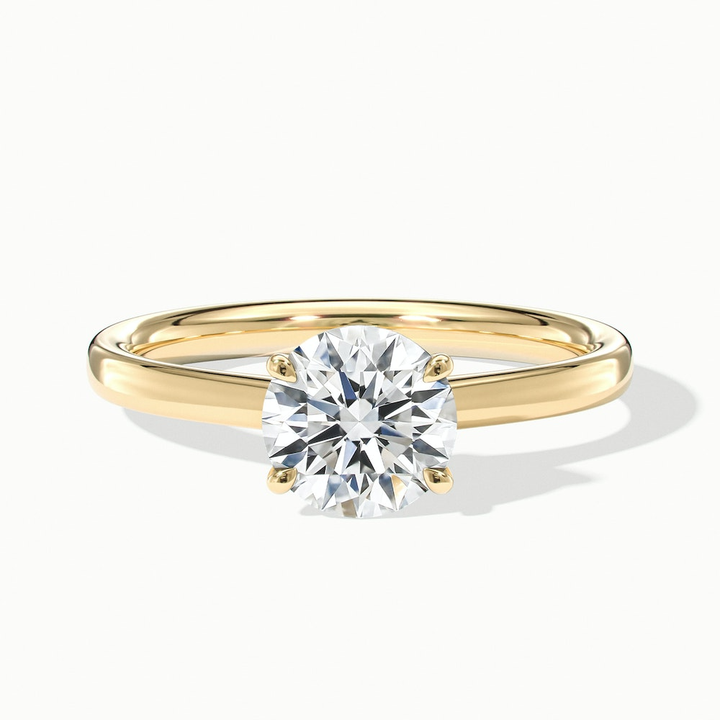 Ada 1.5 Carat Round Solitaire Lab Grown Engagement Ring in 18k Yellow Gold