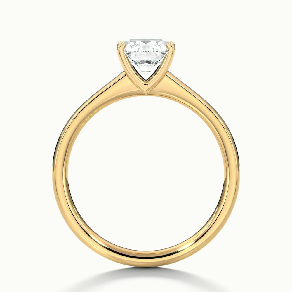 April 1.5 Carat Round Solitaire Moissanite Diamond Ring in 10k Yellow Gold