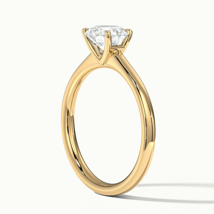 April 2.5 Carat Round Solitaire Moissanite Diamond Ring in 10k Yellow Gold