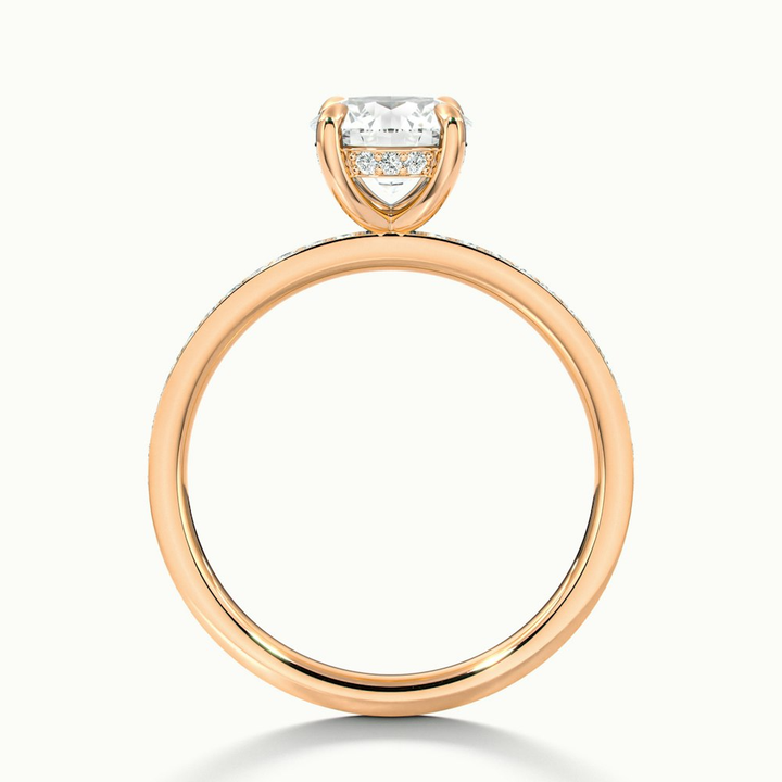 Cris 4 Carat Round Hidden Halo Pave Lab Grown Engagement Ring in 14k Rose Gold