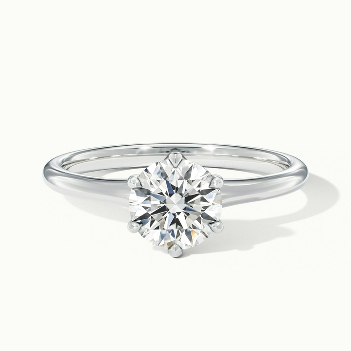 Gina 5 Carat Round Solitaire Lab Grown Engagement Ring in 18k White Gold