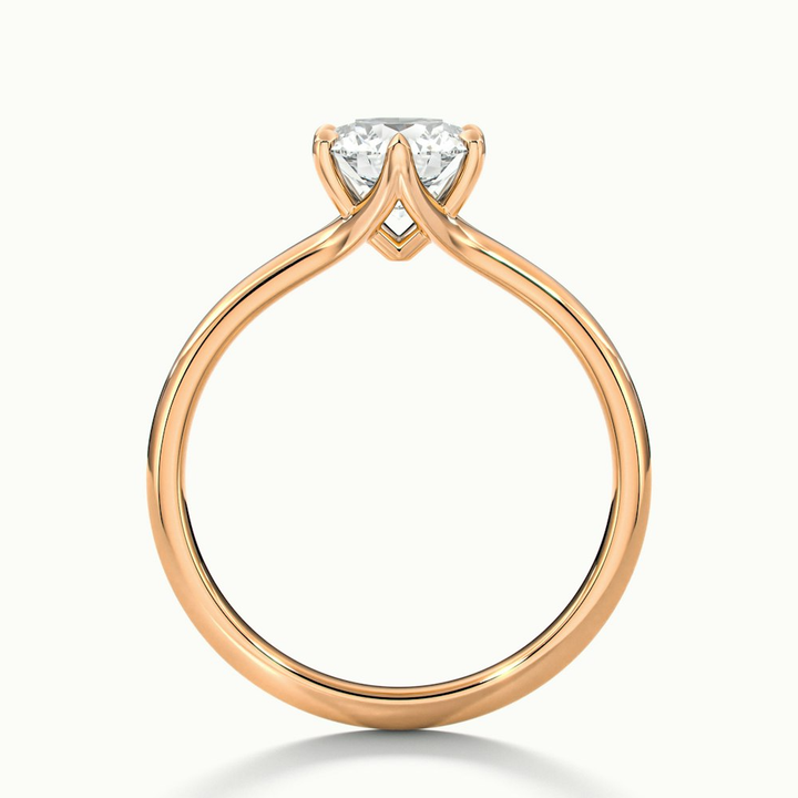 Gina 1 Carat Round Solitaire Lab Grown Engagement Ring in 10k Rose Gold