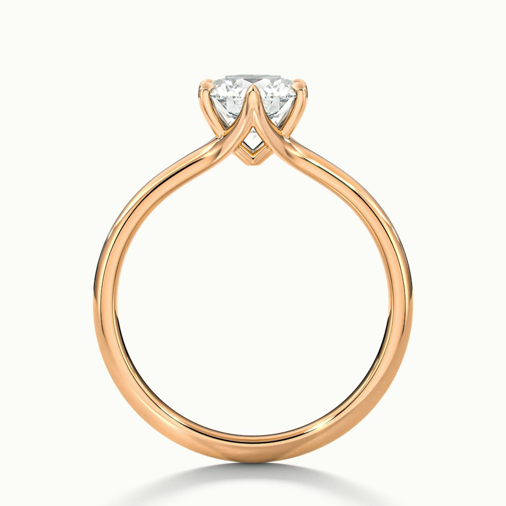 Gina 4 Carat Round Solitaire Lab Grown Engagement Ring in 14k Rose Gold