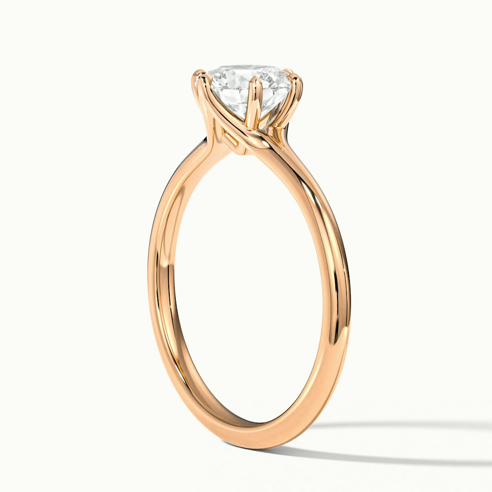 Gina 1 Carat Round Solitaire Lab Grown Engagement Ring in 10k Rose Gold