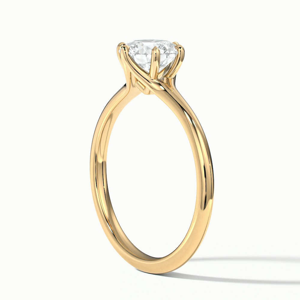 June 1.5 Carat Round Solitaire Moissanite Diamond Ring in 10k Yellow Gold