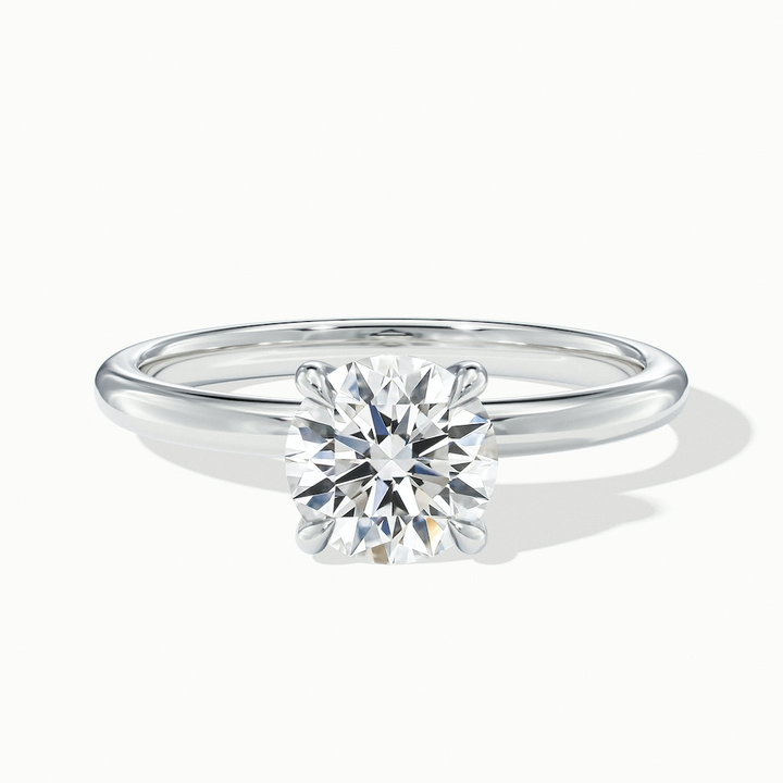 Jany 5 Carat Round Cut Solitaire Moissanite Diamond Ring in 18k White Gold