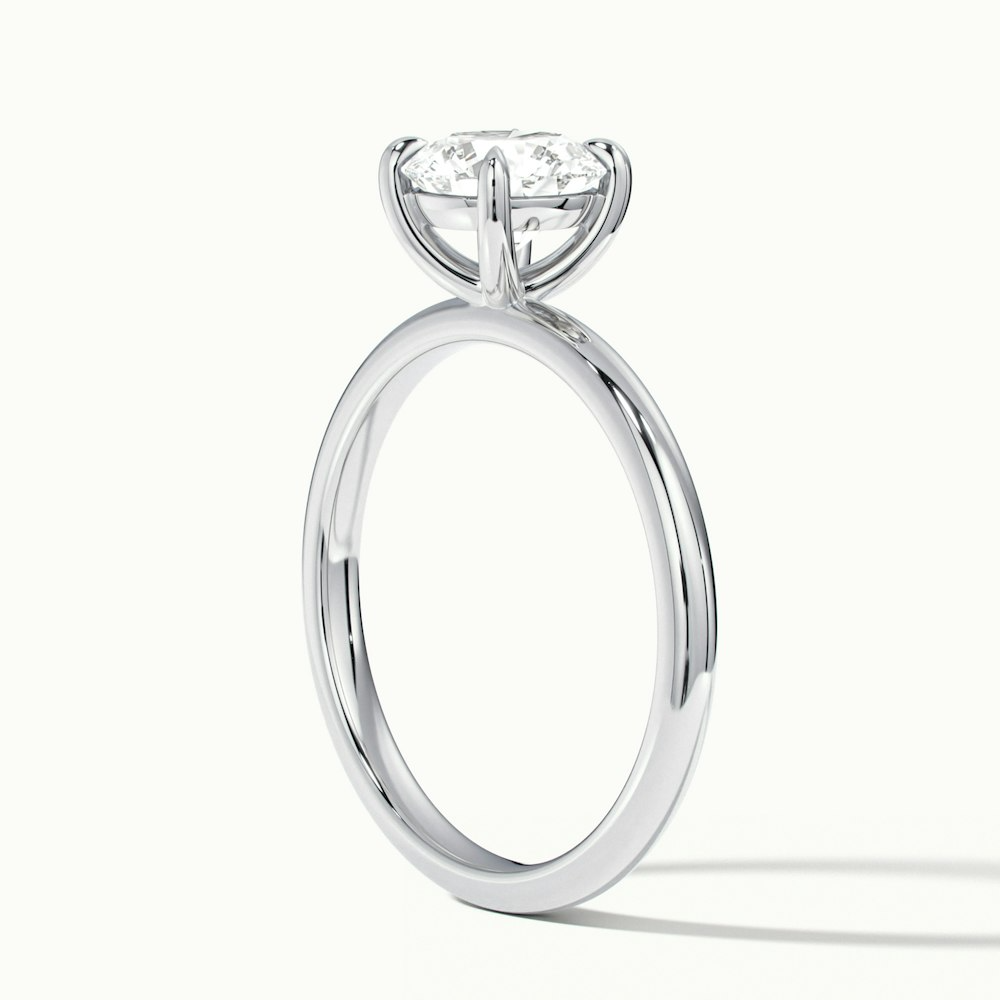 Grace 5 Carat Round Cut Solitaire Lab Grown Engagement Ring in 18k White Gold