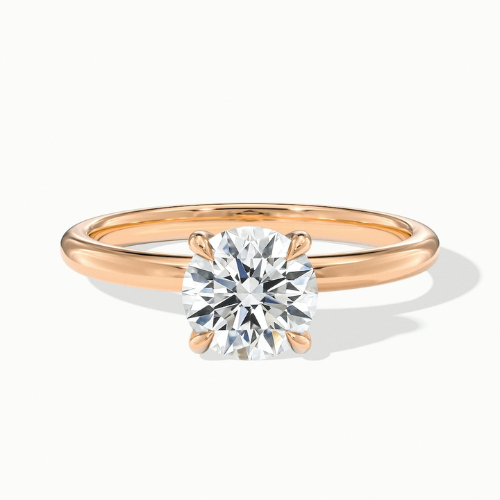 Grace 1 Carat Round Cut Solitaire Lab Grown Engagement Ring in 10k Rose Gold