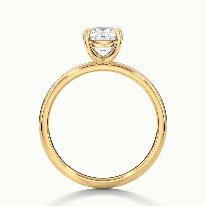 Jany 1 Carat Round Cut Solitaire Moissanite Diamond Ring in 10k Yellow Gold