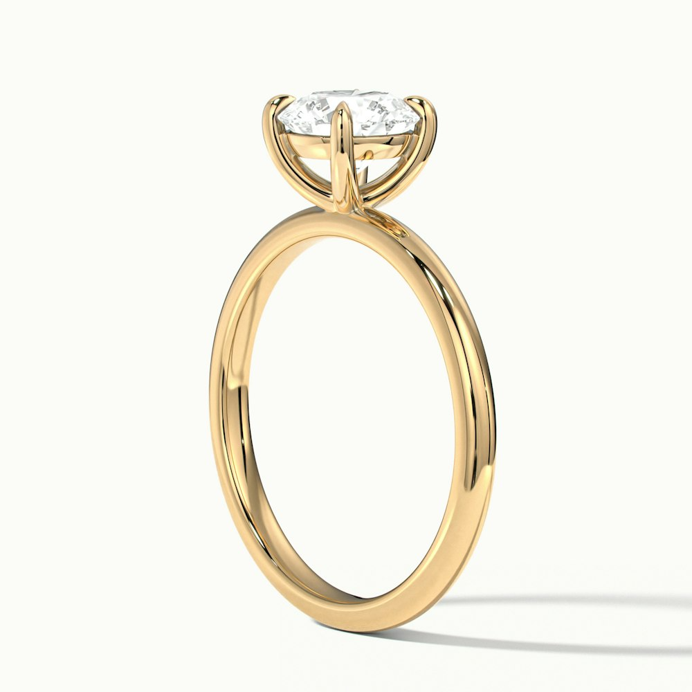 Grace 3 Carat Round Cut Solitaire Lab Grown Engagement Ring in 10k Yellow Gold