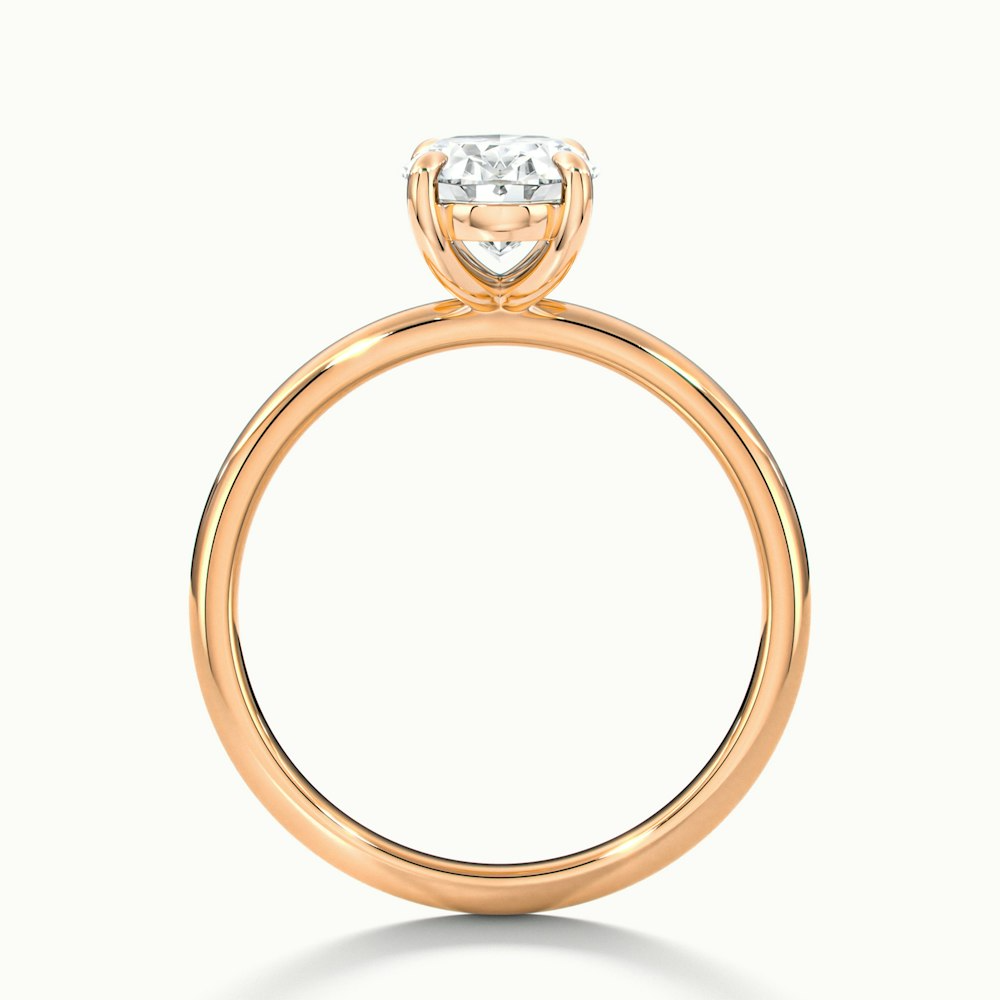 Hailey 2 Carat Oval Cut Solitaire Lab Grown Engagement Ring in 14k Rose Gold