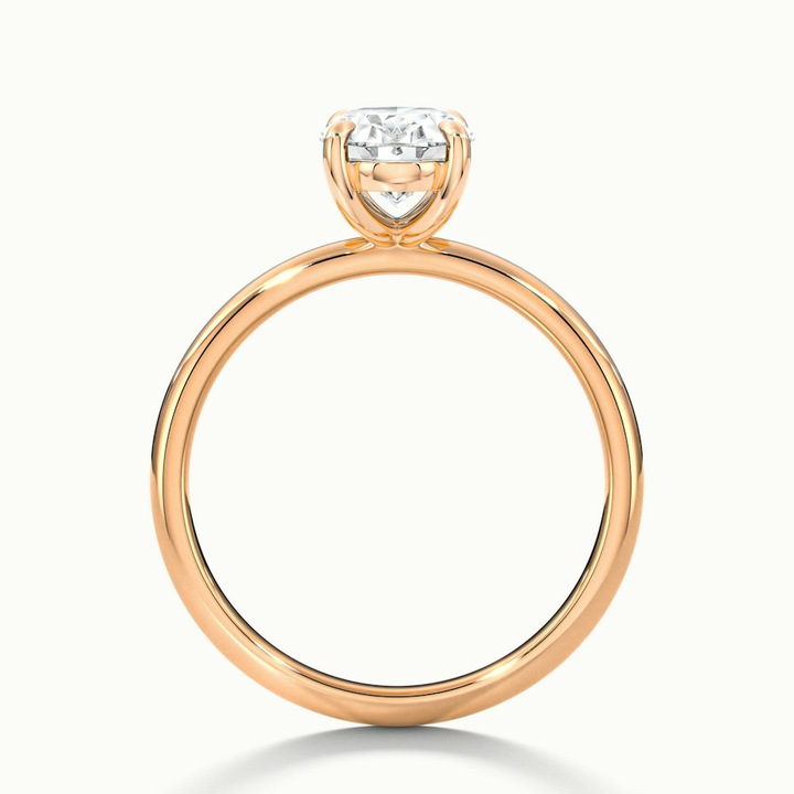 Hailey 2 Carat Oval Cut Solitaire Lab Grown Engagement Ring in 10k Rose Gold
