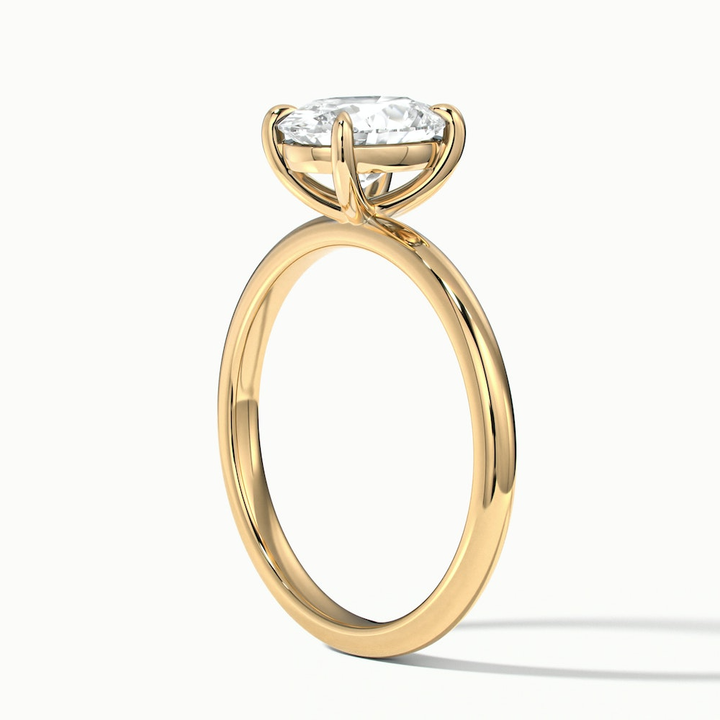 Hailey 3 Carat Oval Cut Solitaire Lab Grown Engagement Ring in 10k Yellow Gold