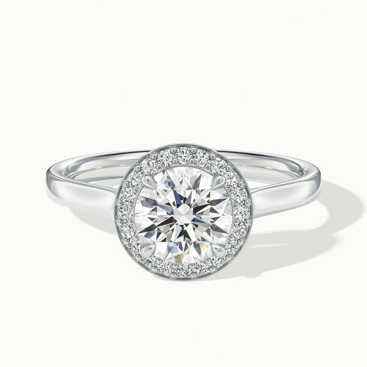 Helyn 5 Carat Round Halo Lab Grown Engagement Ring in 18k White Gold