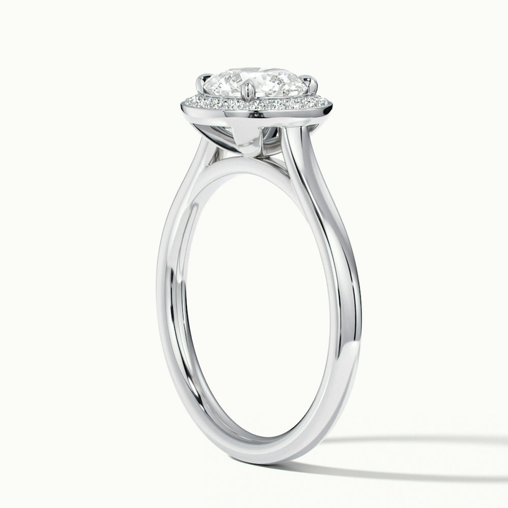 Helyn 5 Carat Round Halo Lab Grown Engagement Ring in 18k White Gold