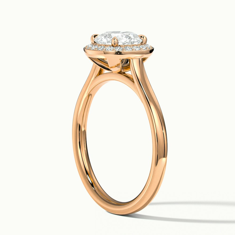Helyn 3.5 Carat Round Halo Lab Grown Engagement Ring in 10k Rose Gold
