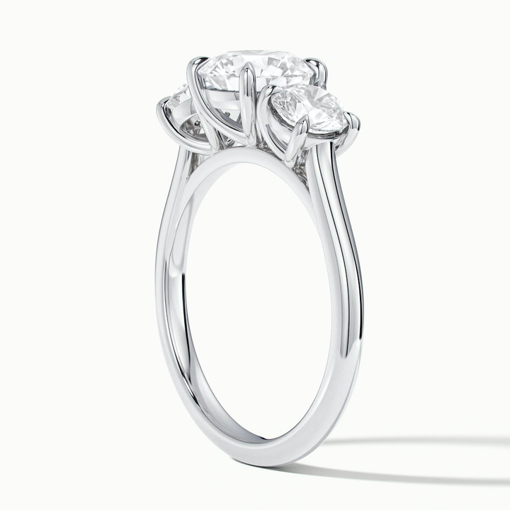 Ira 2 Carat Round Three Stone Lab Grown Engagement Ring in 10k White Gold