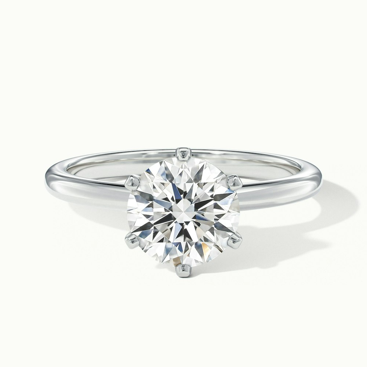 Emma 2 Carat Round Solitaire Lab Grown Engagement Ring in 10k White Gold