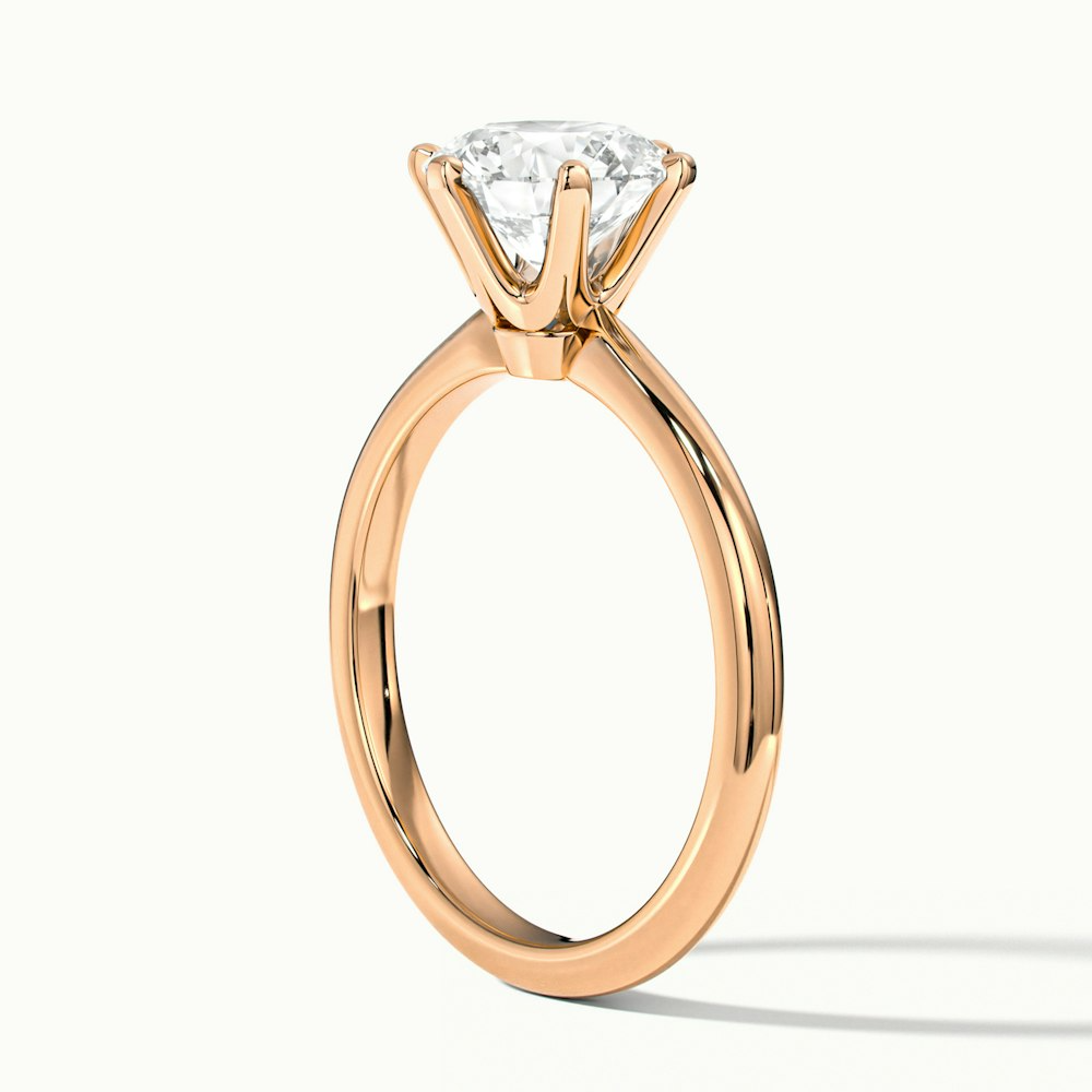 Emma 1 Carat Round Solitaire Lab Grown Engagement Ring in 10k Rose Gold