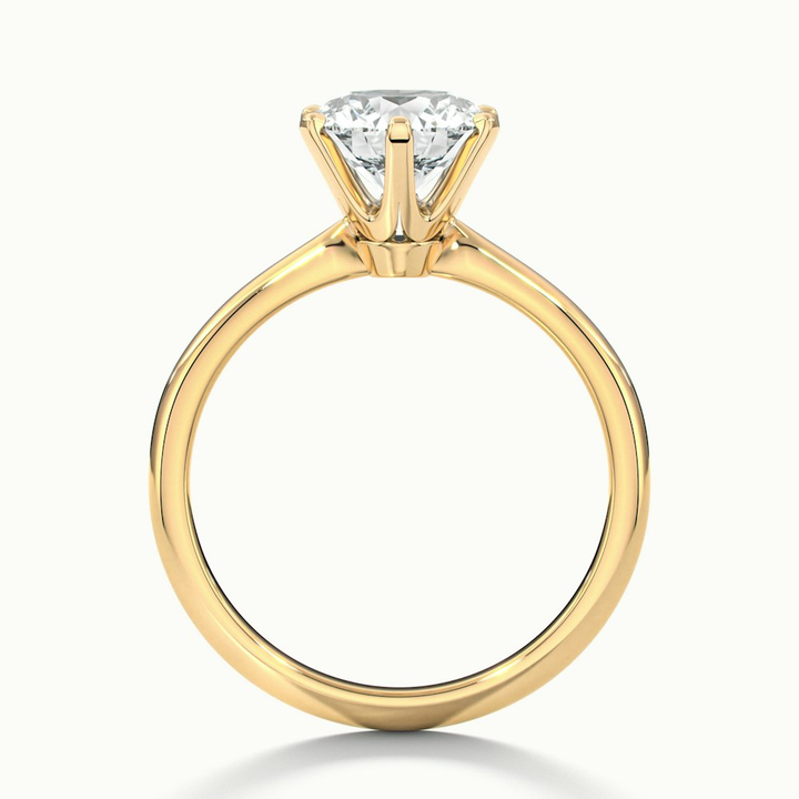 Flora 1.5 Carat Round Solitaire Moissanite Diamond Ring in 10k Yellow Gold