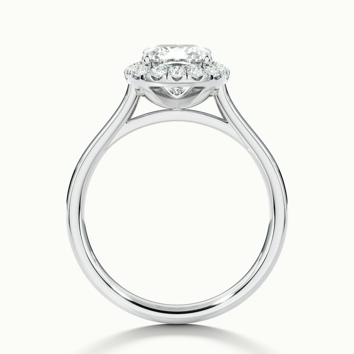 Dina 2 Carat Cushion Cut Halo Moissanite Diamond Ring in Platinum