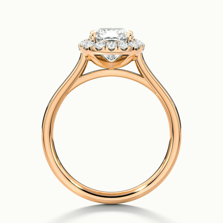 Dina 3.5 Carat Cushion Cut Halo Moissanite Diamond Ring in 10k Rose Gold
