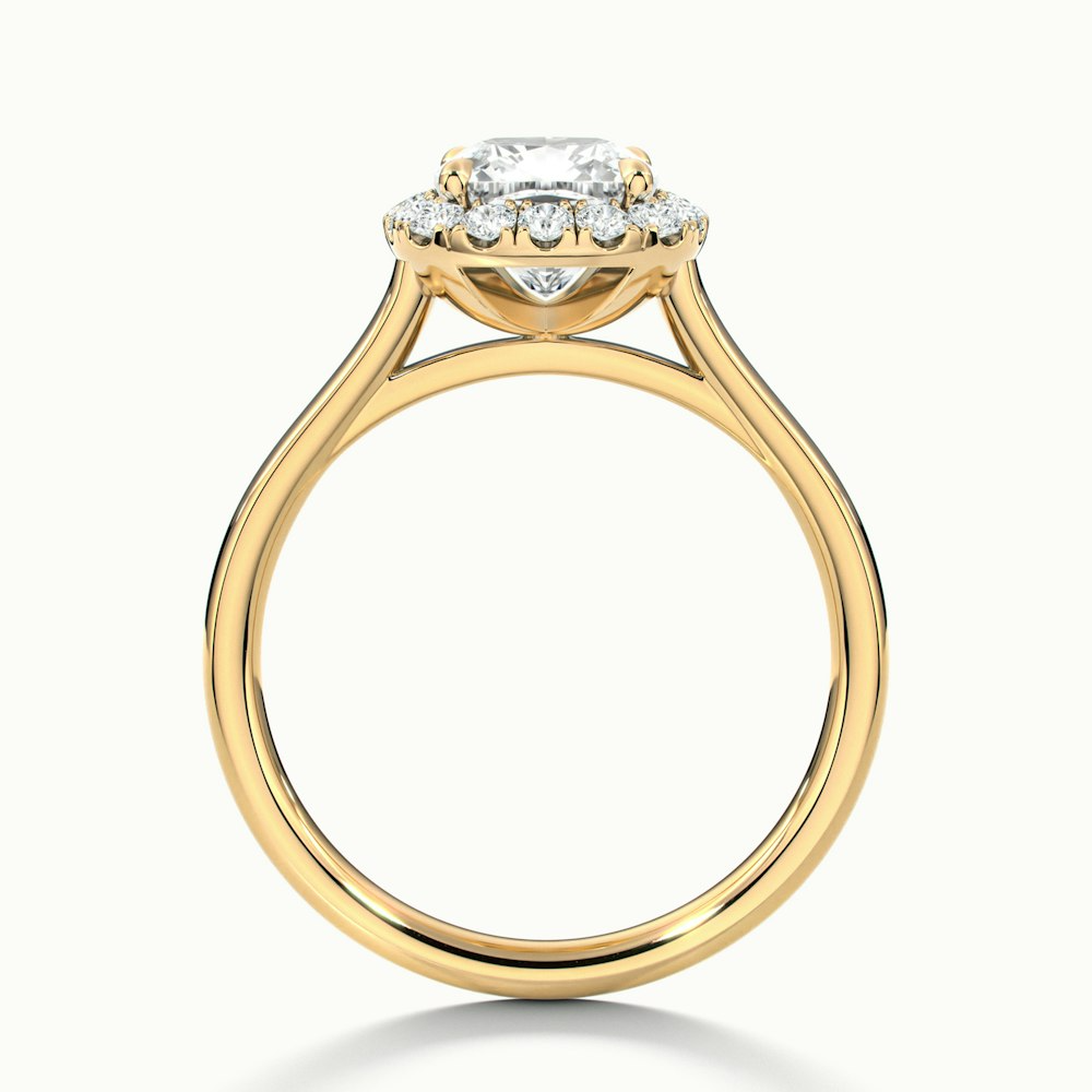 Jeri 3 Carat Cushion Cut Halo Lab Grown Engagement Ring in 10k Yellow Gold