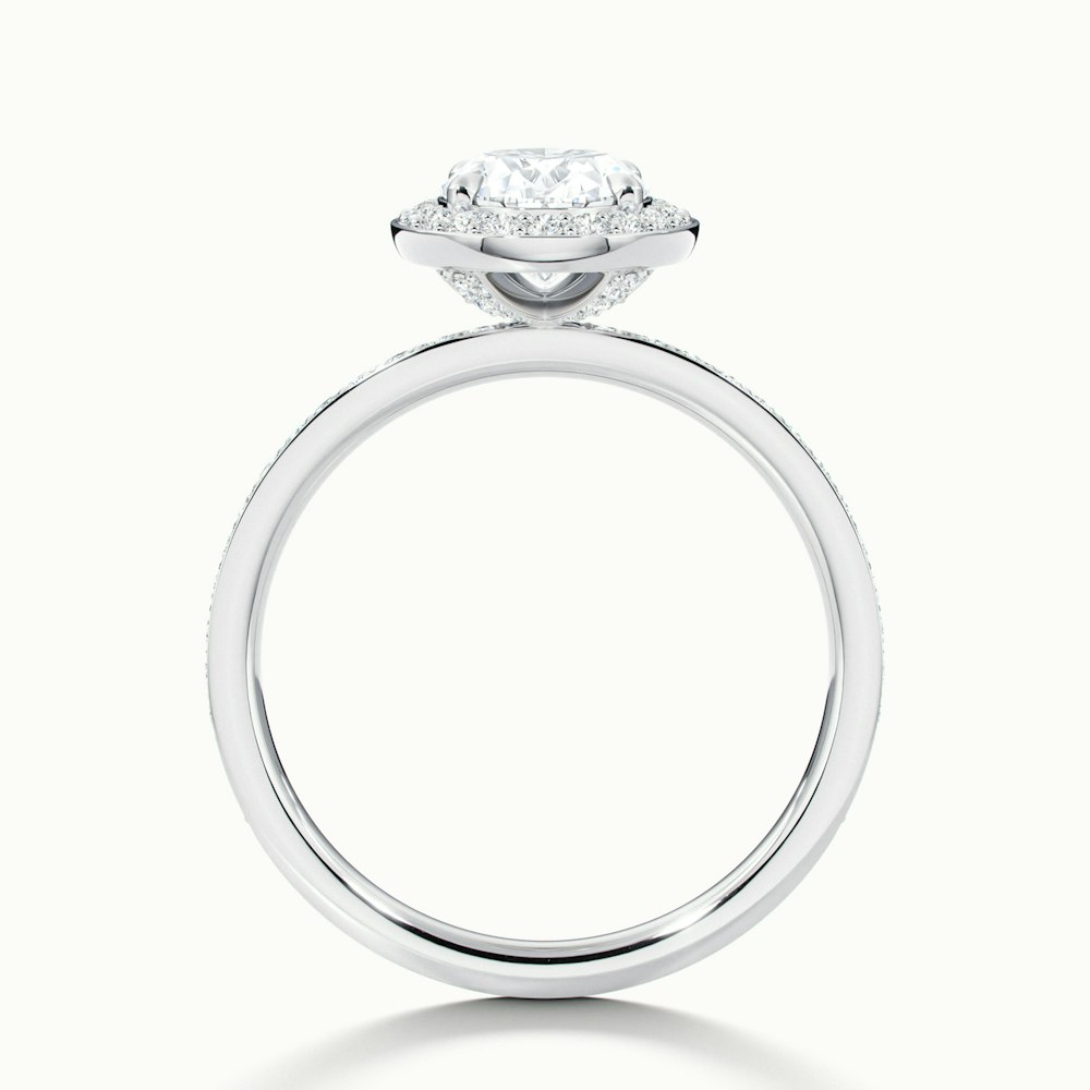 Eden 2 Carat Oval Halo Pave Lab Grown Engagement Ring in 10k White Gold