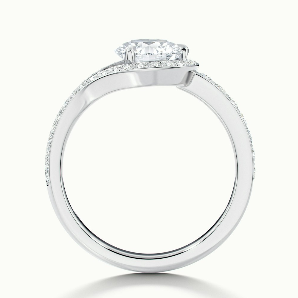 Cherri 3 Carat Round Halo Pave Moissanite Diamond Ring in 10k White Gold