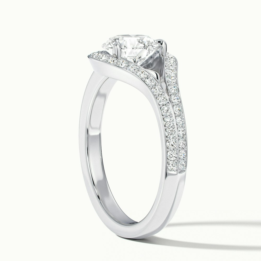 Avi 1 Carat Round Halo Pave Lab Grown Engagement Ring in 14k White Gold