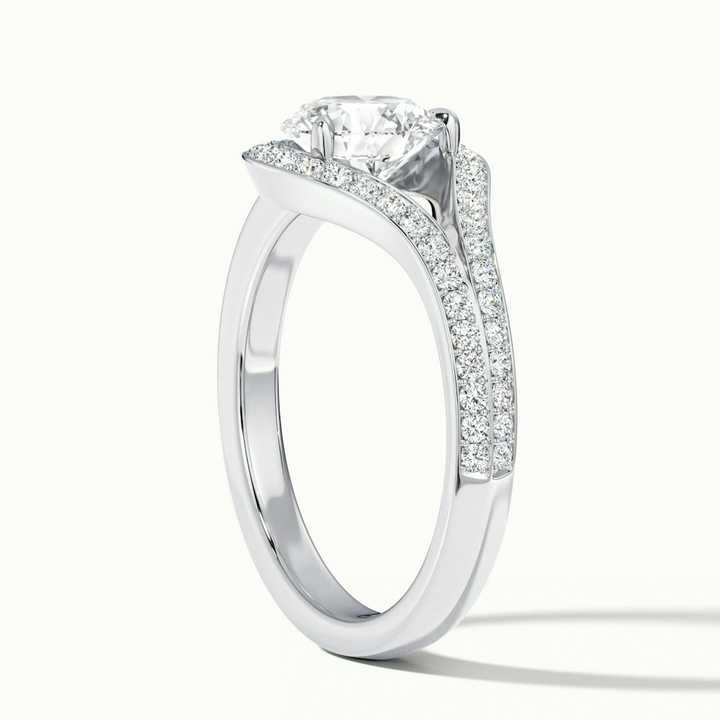 Avi 4 Carat Round Halo Pave Lab Grown Engagement Ring in 10k White Gold