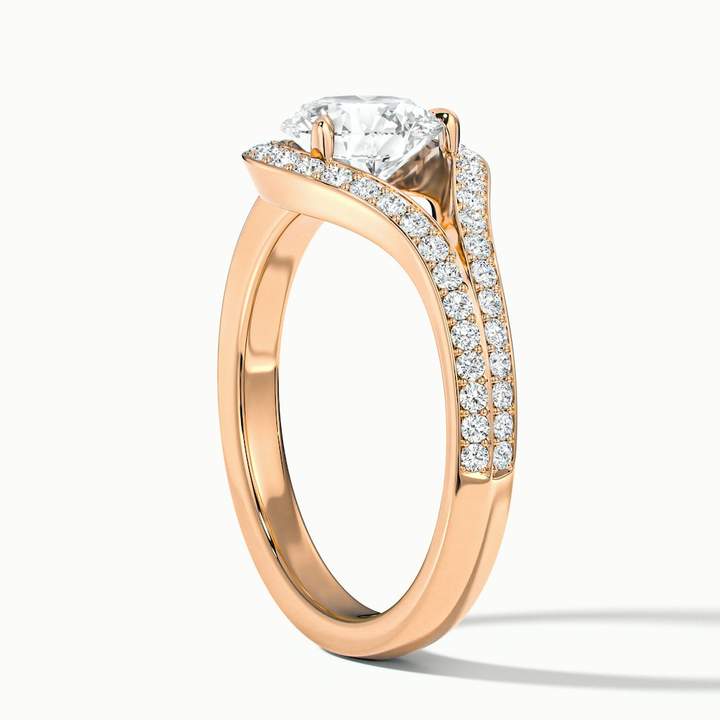 Avi 3 Carat Round Halo Pave Lab Grown Engagement Ring in 18k Rose Gold