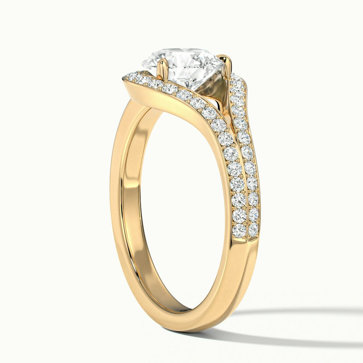Avi 2 Carat Round Halo Pave Lab Grown Engagement Ring in 14k Yellow Gold