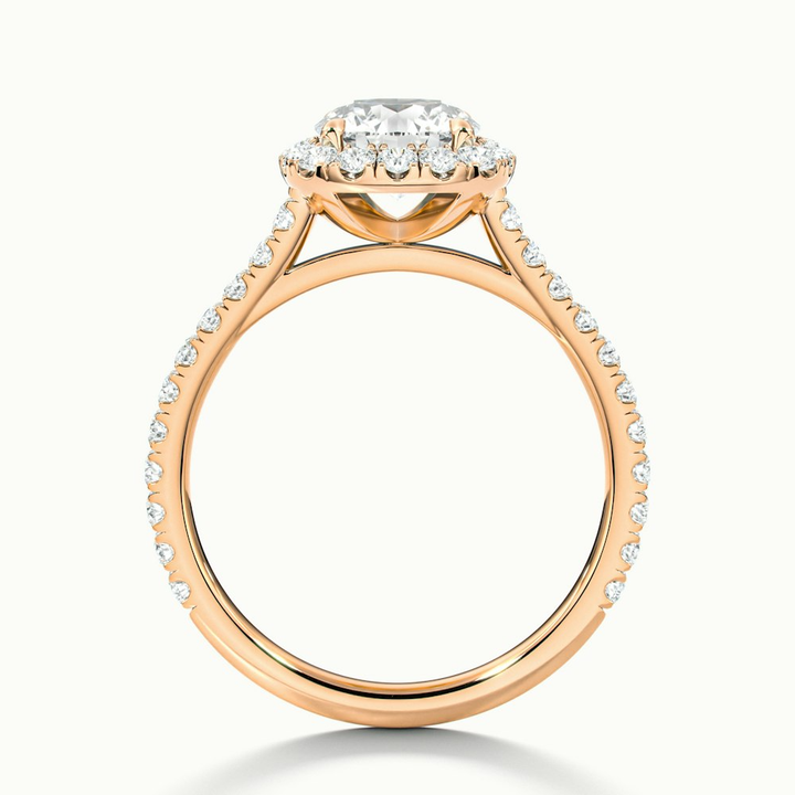 Anika 2 Carat Round Halo Pave Moissanite Diamond Ring in 10k Rose Gold