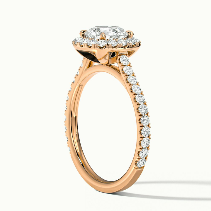 Anika 3.5 Carat Round Halo Pave Moissanite Diamond Ring in 10k Rose Gold
