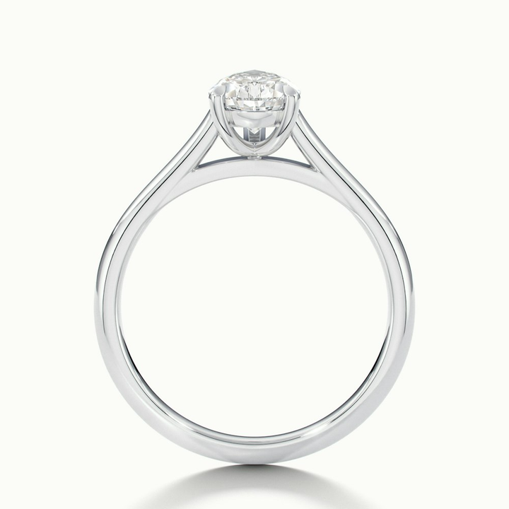 Avi 2 Carat Pear Shaped Solitaire Moissanite Diamond Ring in 14k White Gold