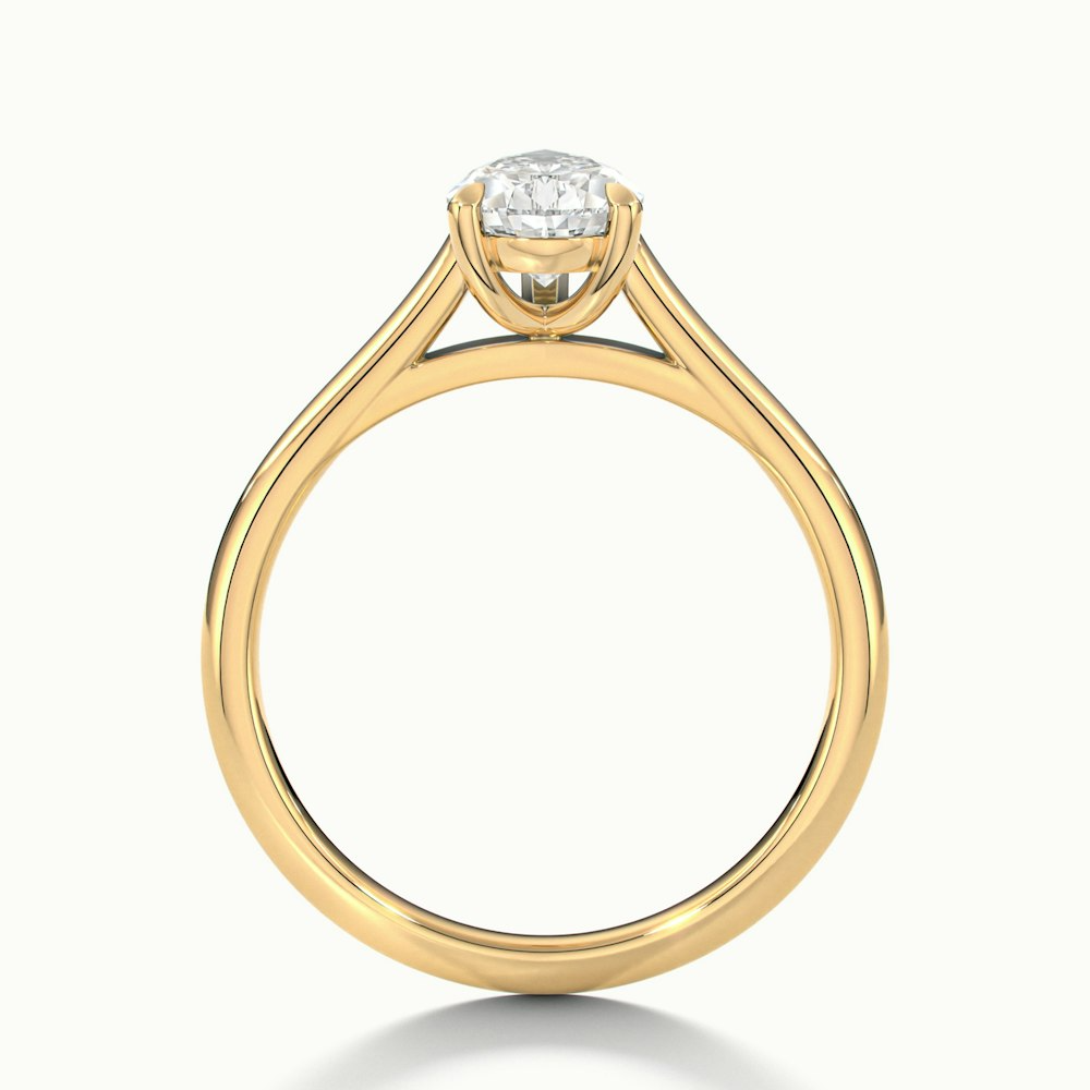 Cherri 4 Carat Pear Shaped Solitaire Lab Grown Engagement Ring in 18k Yellow Gold