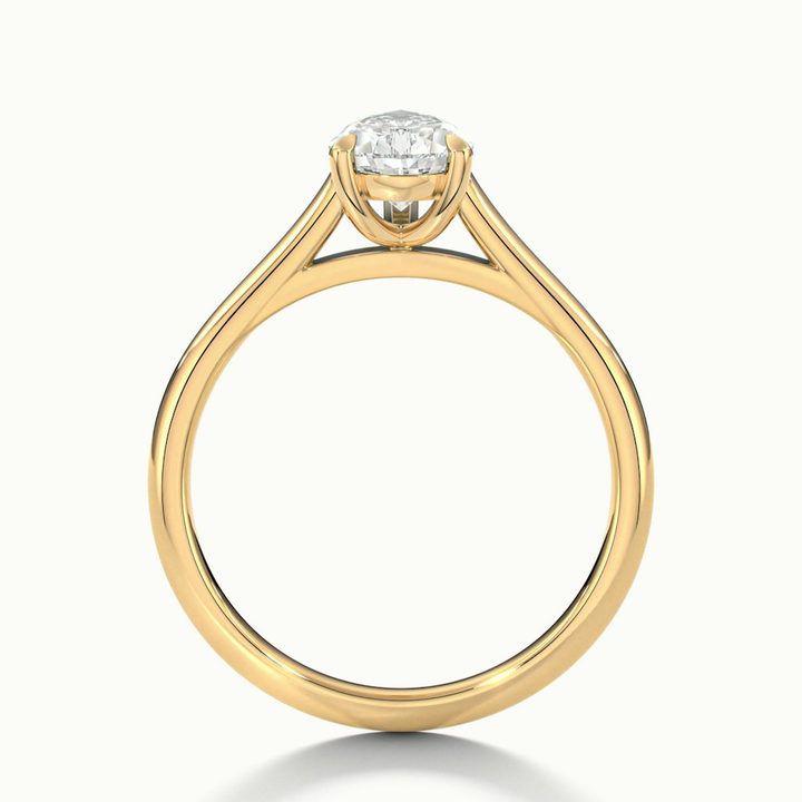 Cherri 4 Carat Pear Shaped Solitaire Lab Grown Engagement Ring in 18k Yellow Gold