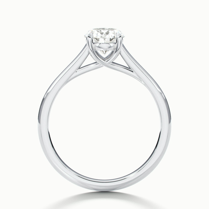Aria 3 Carat Oval Solitaire Moissanite Diamond Ring in 10k White Gold
