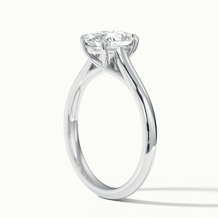 Aria 3 Carat Oval Solitaire Moissanite Diamond Ring in 10k White Gold