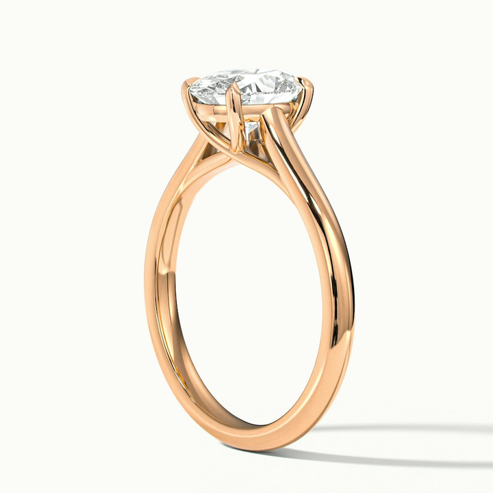 Aria 2 Carat Oval Solitaire Moissanite Diamond Ring in 10k Rose Gold