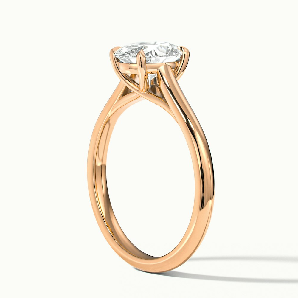 Cindy 1 Carat Oval Solitaire Lab Grown Engagement Ring in 10k Rose Gold