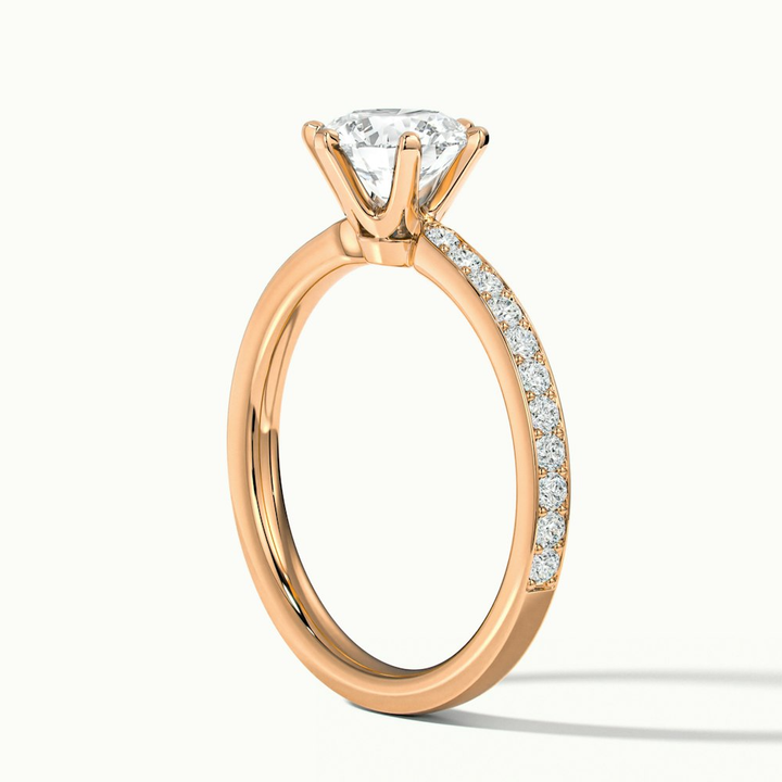 Claudia 2 Carat Round Solitaire Pave Lab Grown Diamond Ring in 10k Rose Gold