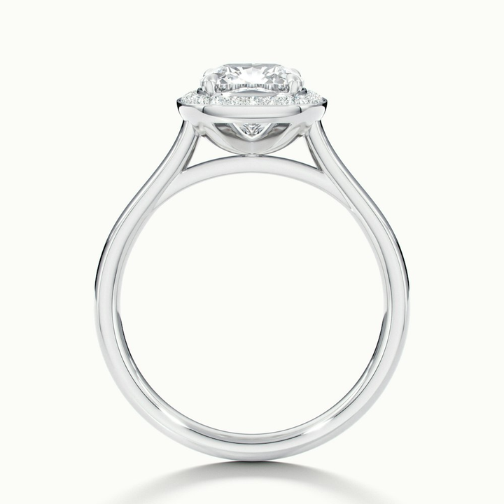 Dina 2 Carat Cushion Cut Halo Lab Grown Diamond Ring in Platinum