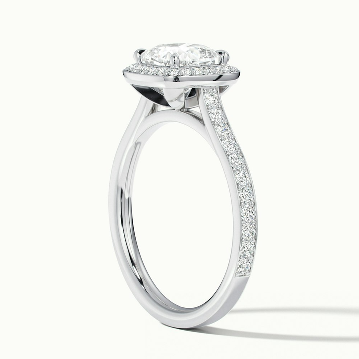 Fiona 2 Carat Cushion Cut Halo Pave Lab Grown Diamond Ring in Platinum