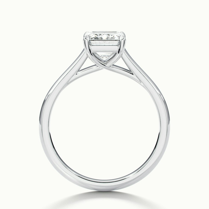 Ira 5 Carat Emerald Cut Solitaire Moissanite Engagement Ring in Platinum