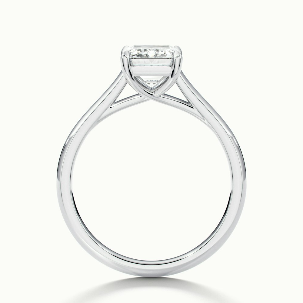 Hana 1 Carat Emerald Cut Solitaire Lab Grown Diamond Ring in 10k White Gold