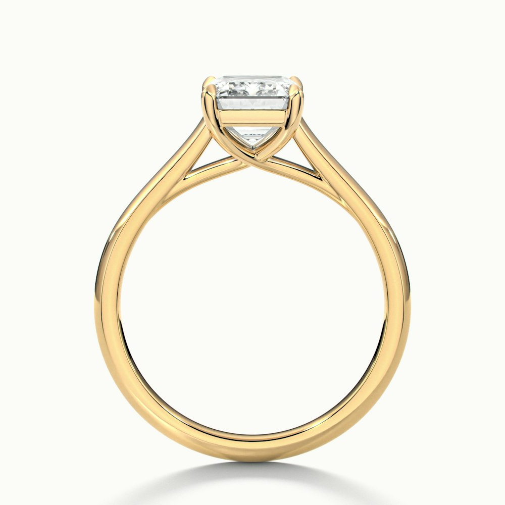 Ira 5 Carat Emerald Cut Solitaire Moissanite Engagement Ring in 18k Yellow Gold